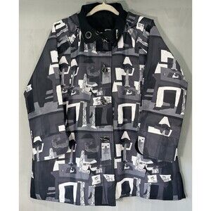 Oopera Art Reversible Rain Jacket Coat‎ Music Women’s Black White Size Medium